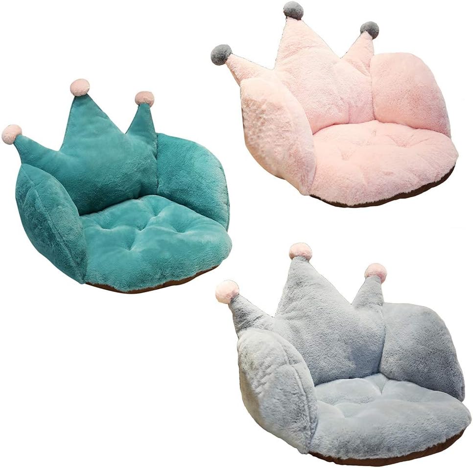 Cat Winter Bed Solid Color Crown Shaped Pet Plush Pillow Stuffed Seat Cushion