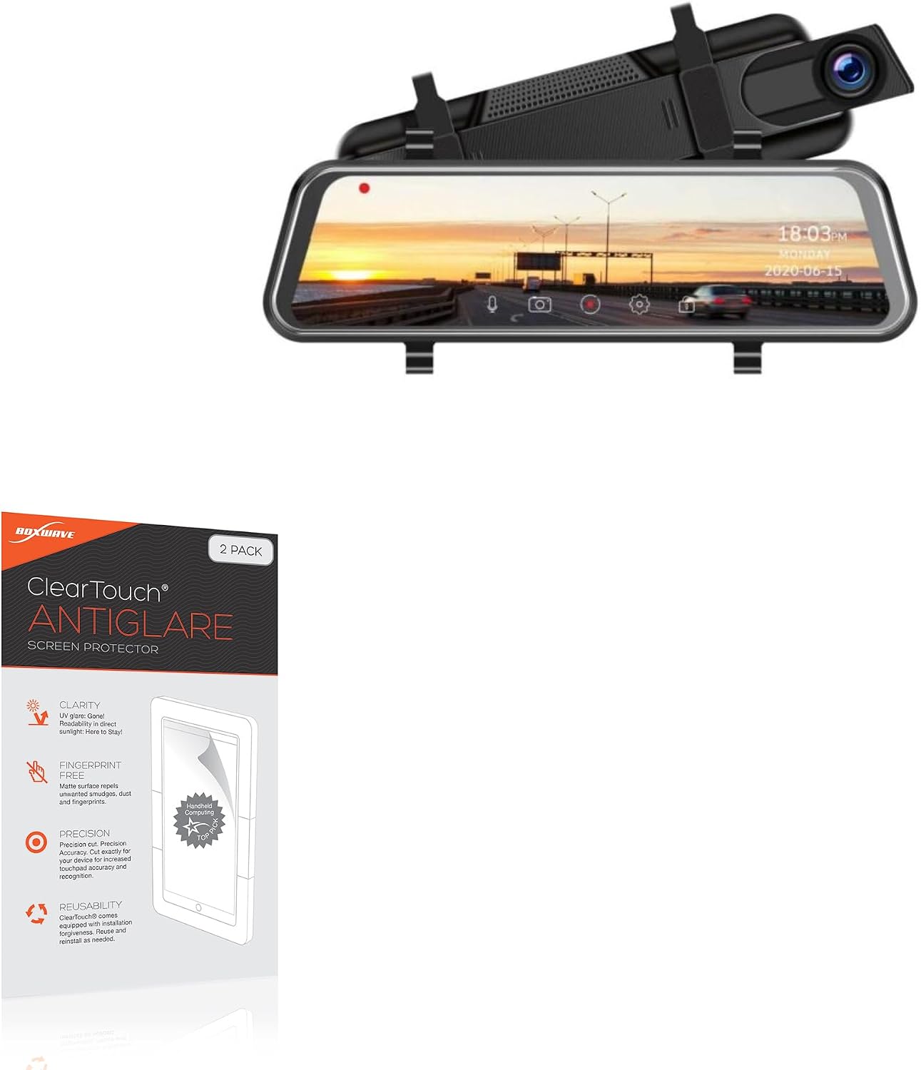 BoxWave Screen Protector Compatible with TOGUARD CE60 - ClearTouch Anti-Glare (2-Pack), Anti-Fingerprint Matte Film Skin