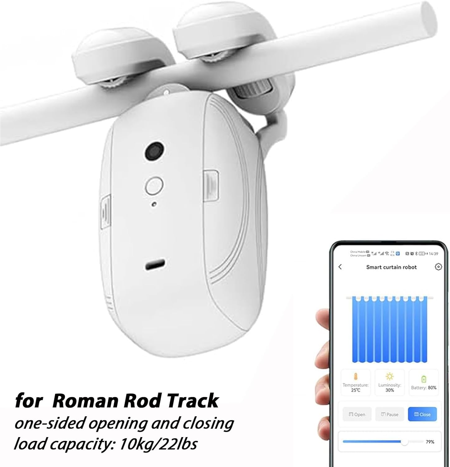 Automatic Curtain Opener, Smart Curtain Opener and Closer with APP and Voice Control Only for Roman Rod Tracks, Compatible with Alexa Google Home Timer Light & Temperature Sensor 3 61uJ2M vbWL. AC SL1500