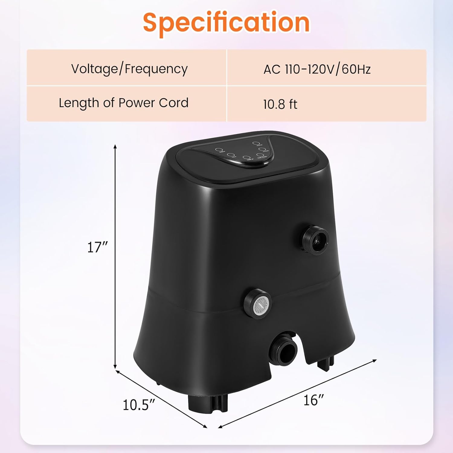 GYMAX Hot Tub Heater Pump, 1350W Electric Control Machine with Thermostatic Heating, Soothing Bubble Massage, Filtration System, LED Touch Panel & Freeze Protection, Inflatable SPA Pool Pump