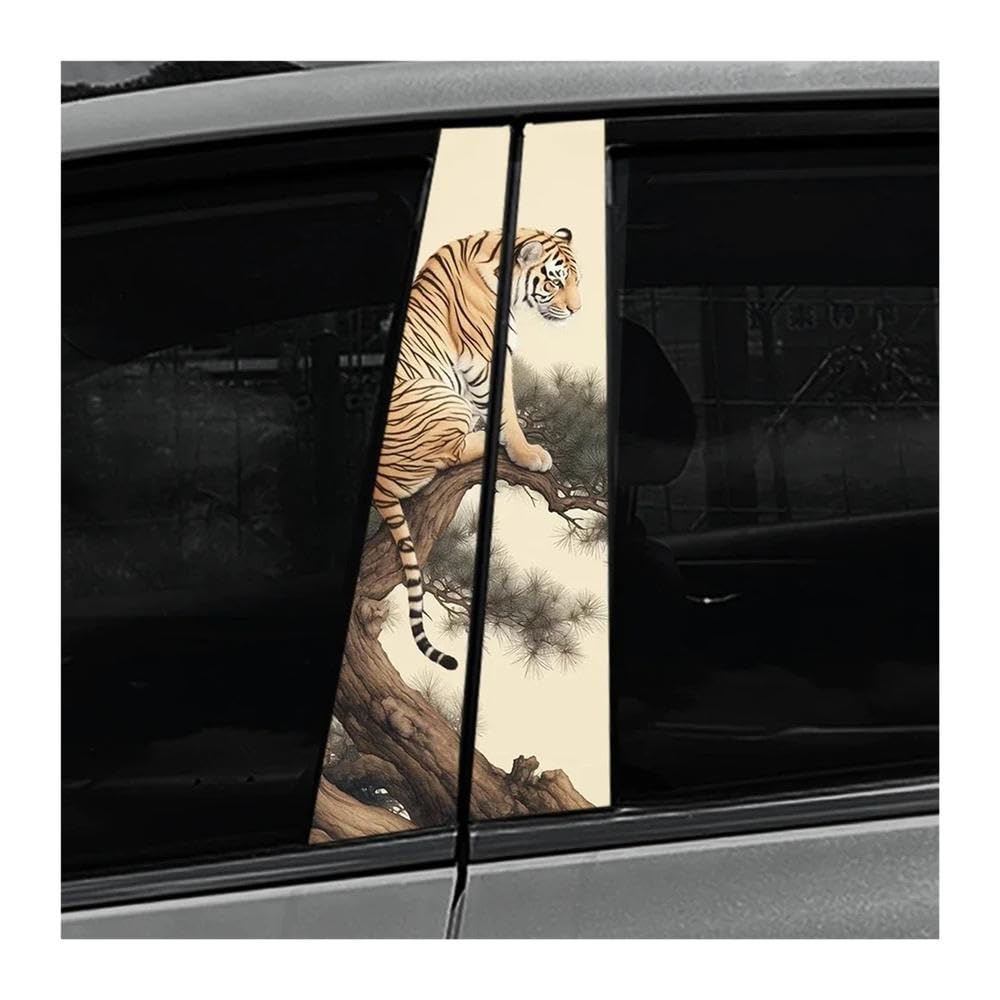 Auto Accessory Tiger Car B Pillar Decal Waterproof Auto Center Pillar Sticker(B)