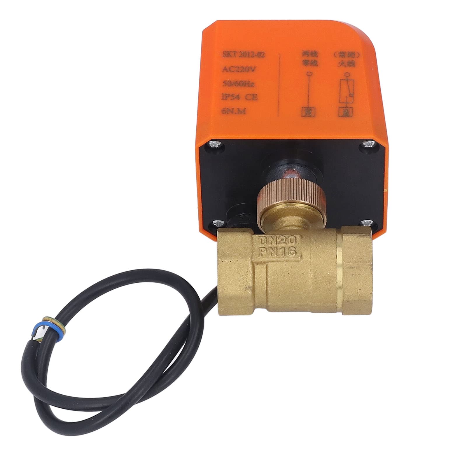 Artillery Valvola a Sfera Motorizzata, Valvola a Sfera Elettrica in Ottone a 2 Vie con Filettatura Interna da 3/4 di Pollice, Normalmente Chiusa, Accessori Industriali (DN20 AC 220 V)