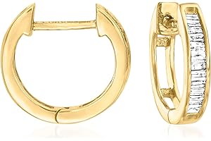 0.10 ct. t.w. Diamond Huggie Hoop Earrings in 18kt Gold Over Sterling
