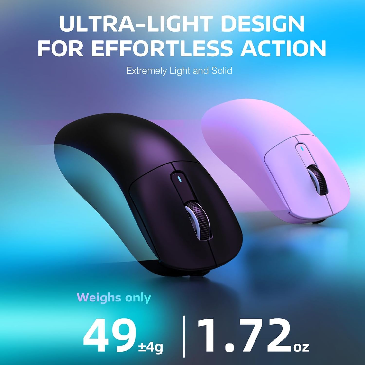 ATTACK SHARK X3 Superlight Mouse da 49 g con nastro adesivo, PixArt PAW3395 Gaming Sensor, BT/2.4G Wireless/Wired Gaming Mouse, 6 DPI 26000, batteria da 200 ore, Office Mice for Win11/Xbox/PS/Mac