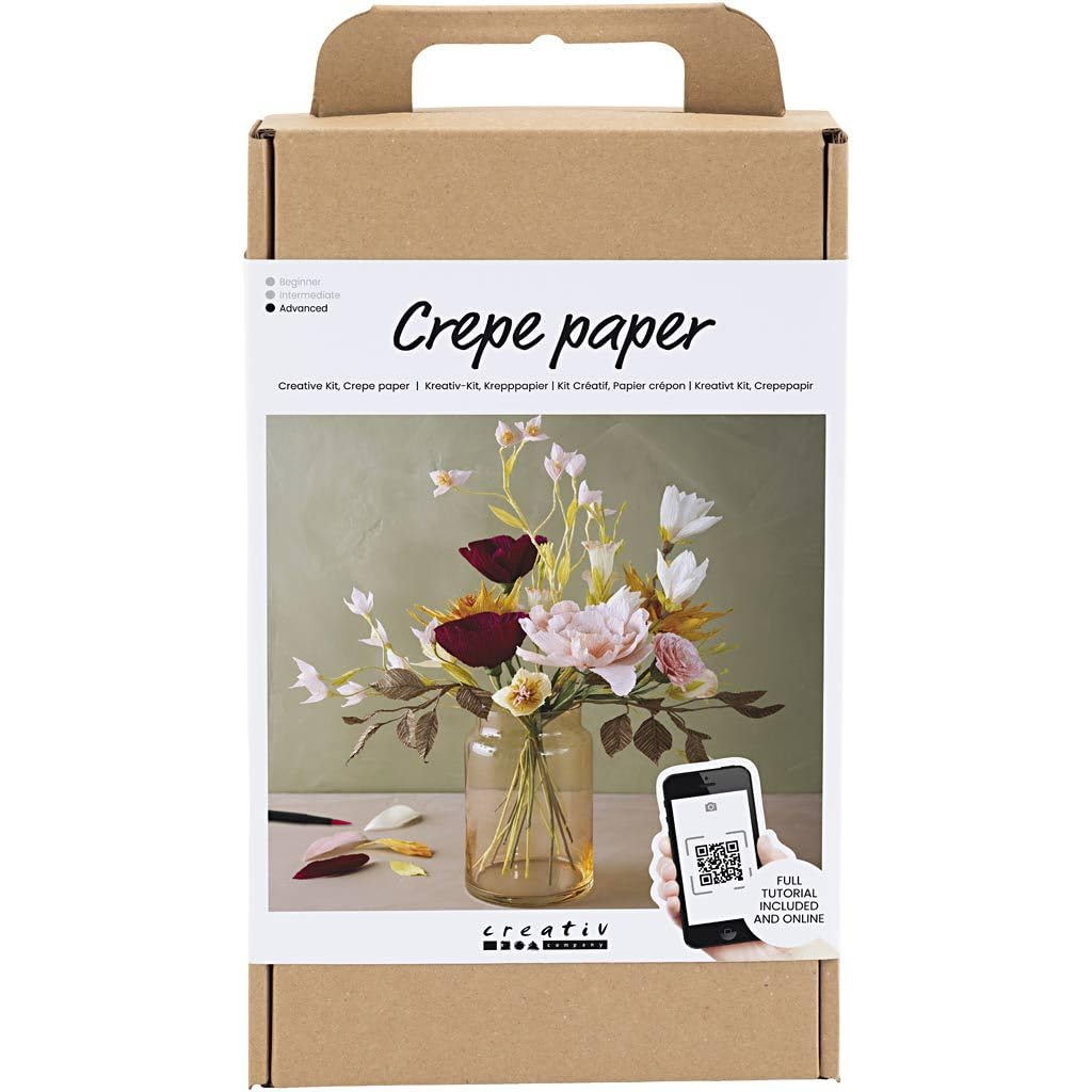 Craft Kit - Crepe Paper Kit - Make Your Own Bouquet of Flowers - Sustainable, Pollen-Free Bouquet - Advanced Level