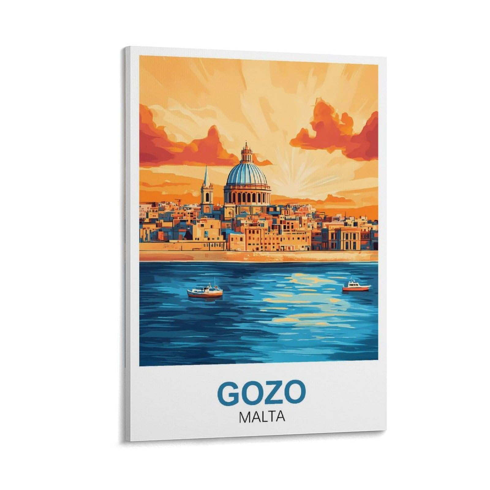 YMQWJYLW Gozo Malta Vintage Travel Posters 08x12inch(20x30cm) Canvas Printing Home Decor Wall Art Prints