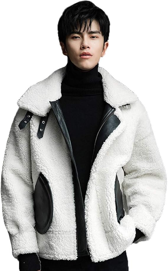 shearling coat white