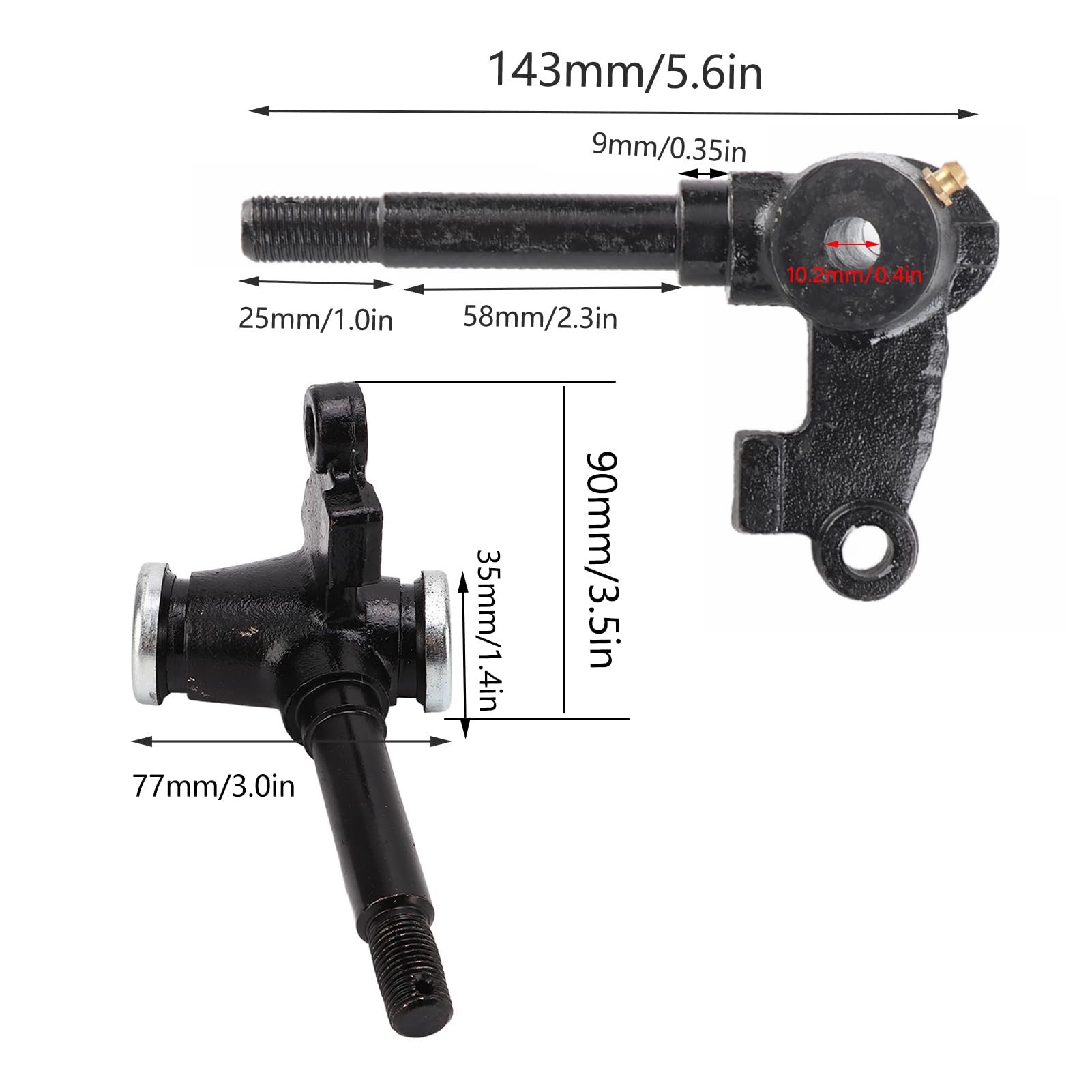 Aramox Para Wrzeciona Zwrotnicy Układu Kierowniczego Stop Stali 14 Mm Gwint Wrzeciona Zwrotnicy dla Piasta Koła Hamulcowego Go Kart ATV Quad SUV