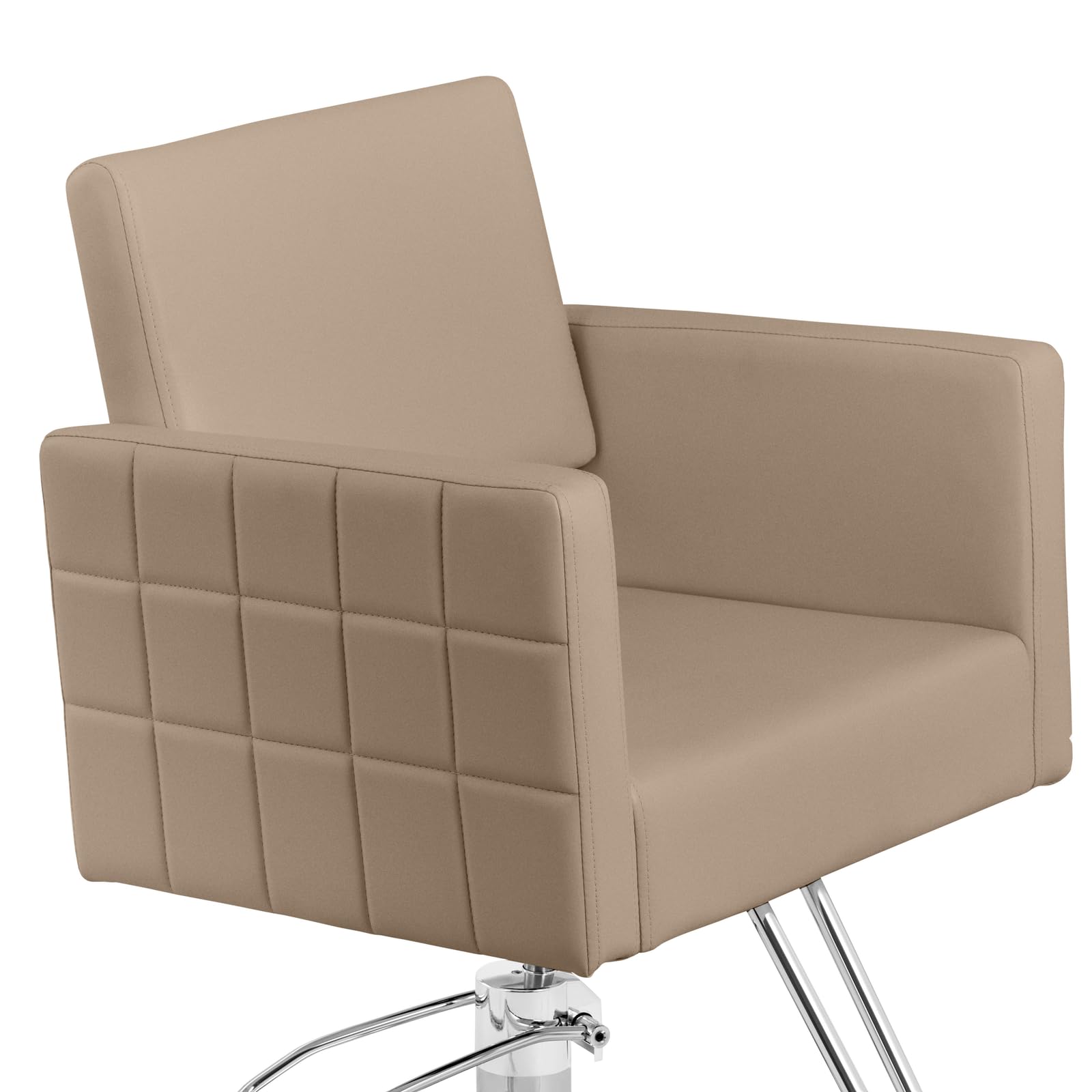 Physa Friseurstuhl Ribbleton mit Fußstütze Sitzhöhe 49-63 cm Belastbarkeit 150 kg beige Barberstuhl Friseursessel höhenverstellbar Bedienstuhl Friseur