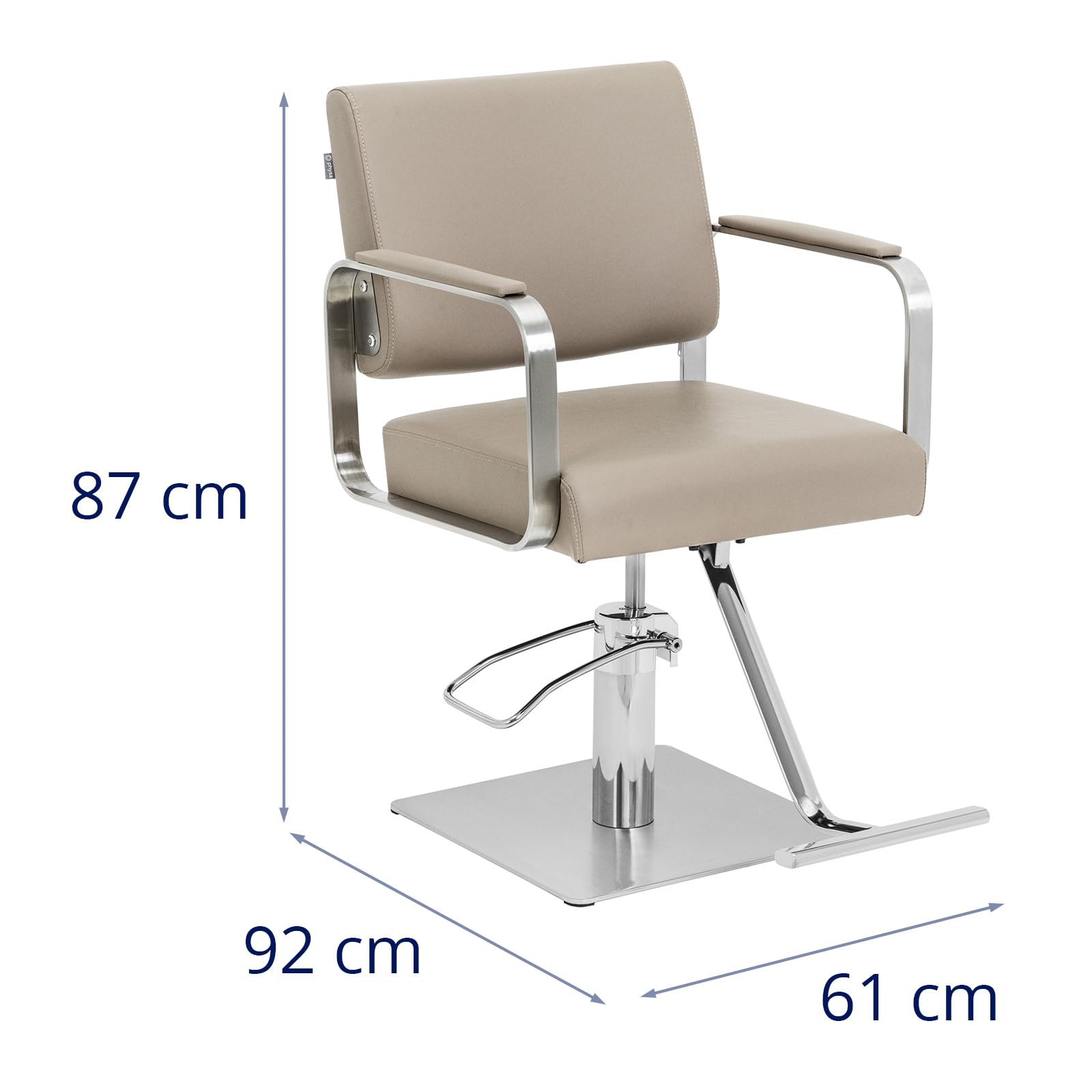 Physa Fauteuil de Coiffure réglable en Hauteur avec Repose-Pieds 50-66 cm 200 kg Beige/Argent Fauteuil de Salon de Coiffure Chaise de Coiffure Chaise de Salon de Coiffure