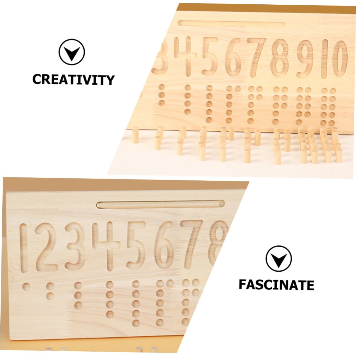 Gatuida Juguete Educativo Tablero de Madera para Trazar Números Papel y Madera, Desarrolla Coordinación Mano-Ojo y Pensamiento para Niños Adecuado para Jardín de Infantes