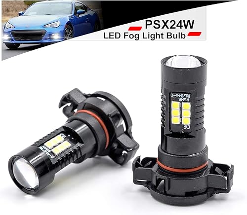 Miniatura 9 de NSLUMO PSX24W 2504 Bombillas LED antiniebla para Suba'ru BRZ Impreza Crosstrek 6500K Super Bright 3030 21-SMD 12276 PSX24 Bombilla LED de repuesto