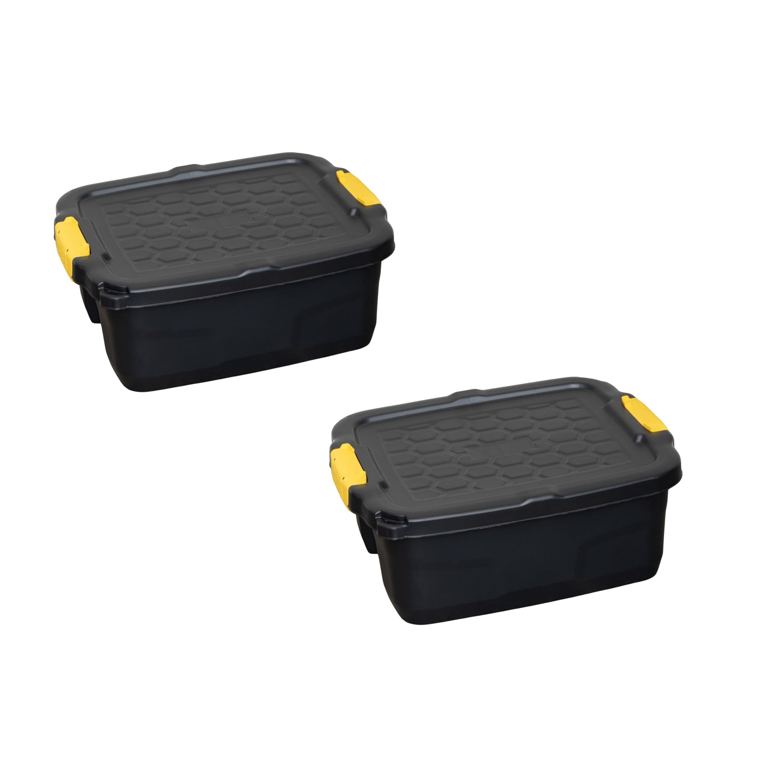 Samuel Alexander 2 X 24L Heavy Duty Storage BoxesSturdyLockableStackable And Nestable Design Storage Chests With Clips In Black from B&Q