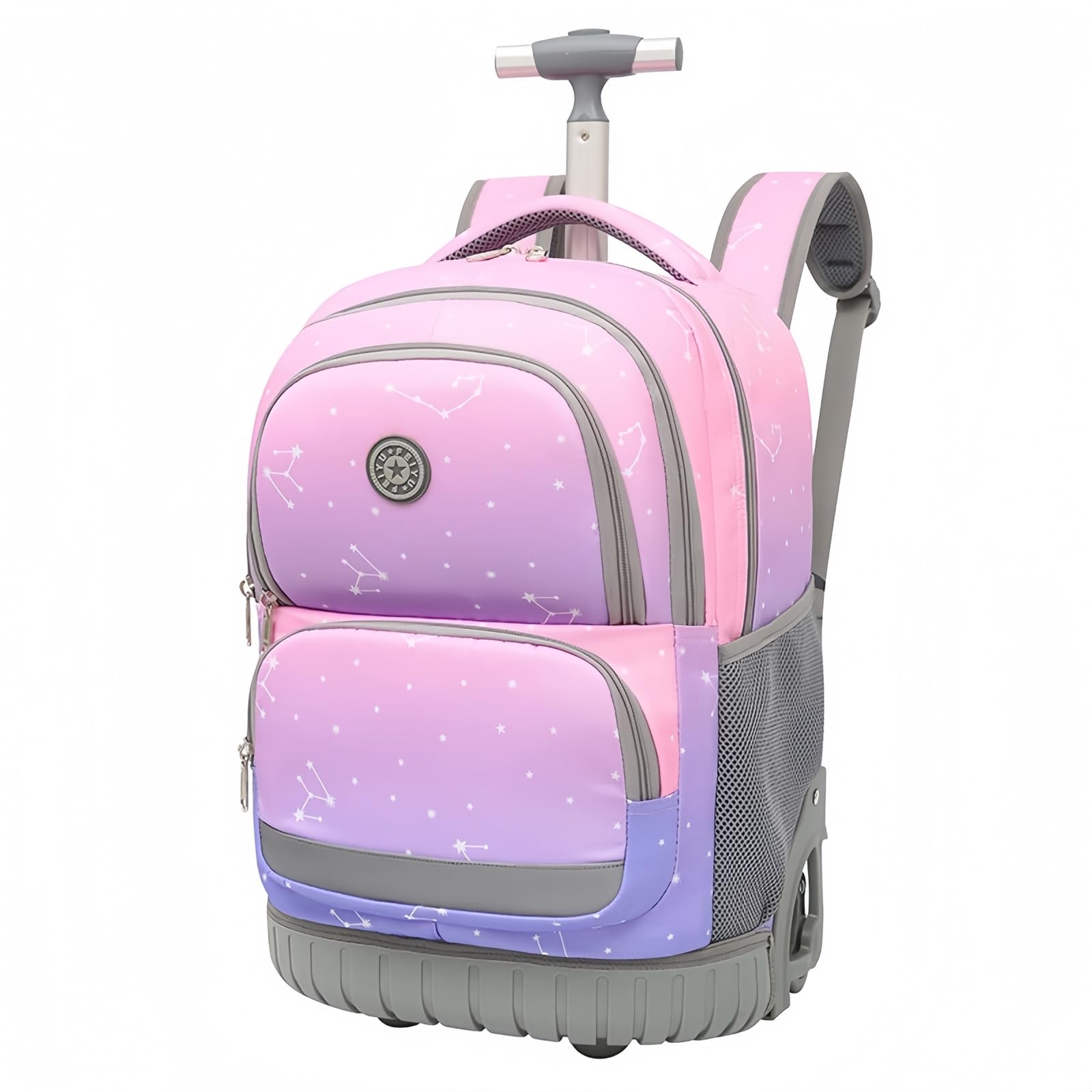 Zaino Scuola Trolley per Ragazze, 40L Zaini con Ruote per Bambini per Scuola e Viaggi, Viola