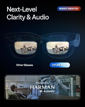VITURE Beast XR/AR Glasses: Biggest. Brightest. Smartest. 174 1200p 58 FOV, Built-in VisionPairTM 3DoF, Dynamic Dimming, Harman Audio, for iPhone, Android, Mac, PC, Switch 2