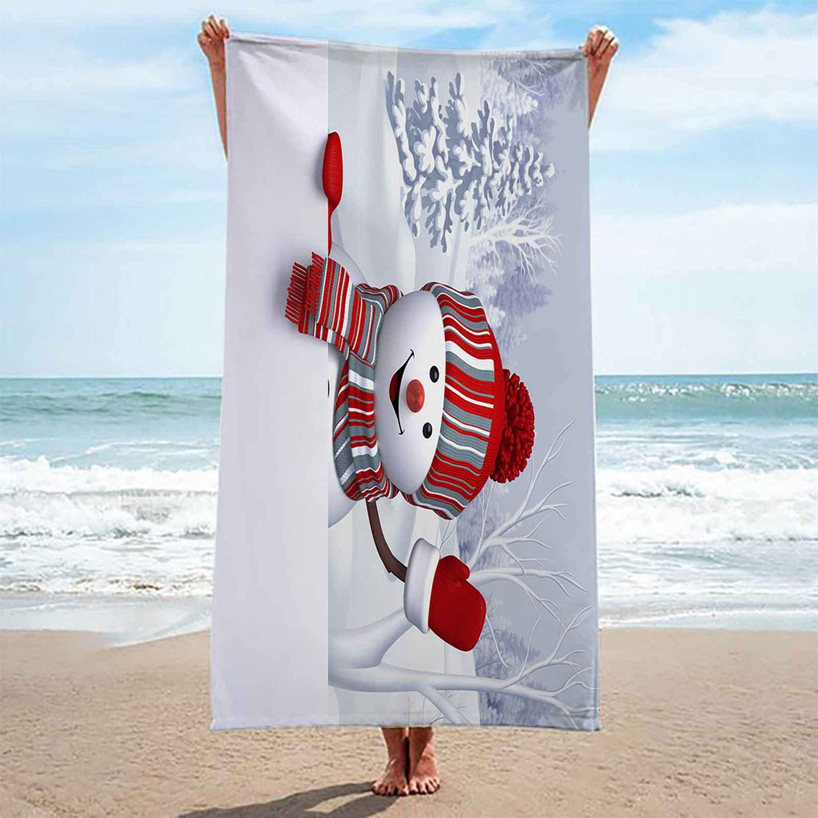 Telo Da Mare 3D Pupazzo Di Neve Di Natale Stampato Asciugamano Da Spiaggia 150x200cm Asciugamano Microfibra Grande Antisabbia Leggero Telo Mare Per Sport Piscina Viaggi In Famiglia Vacanze