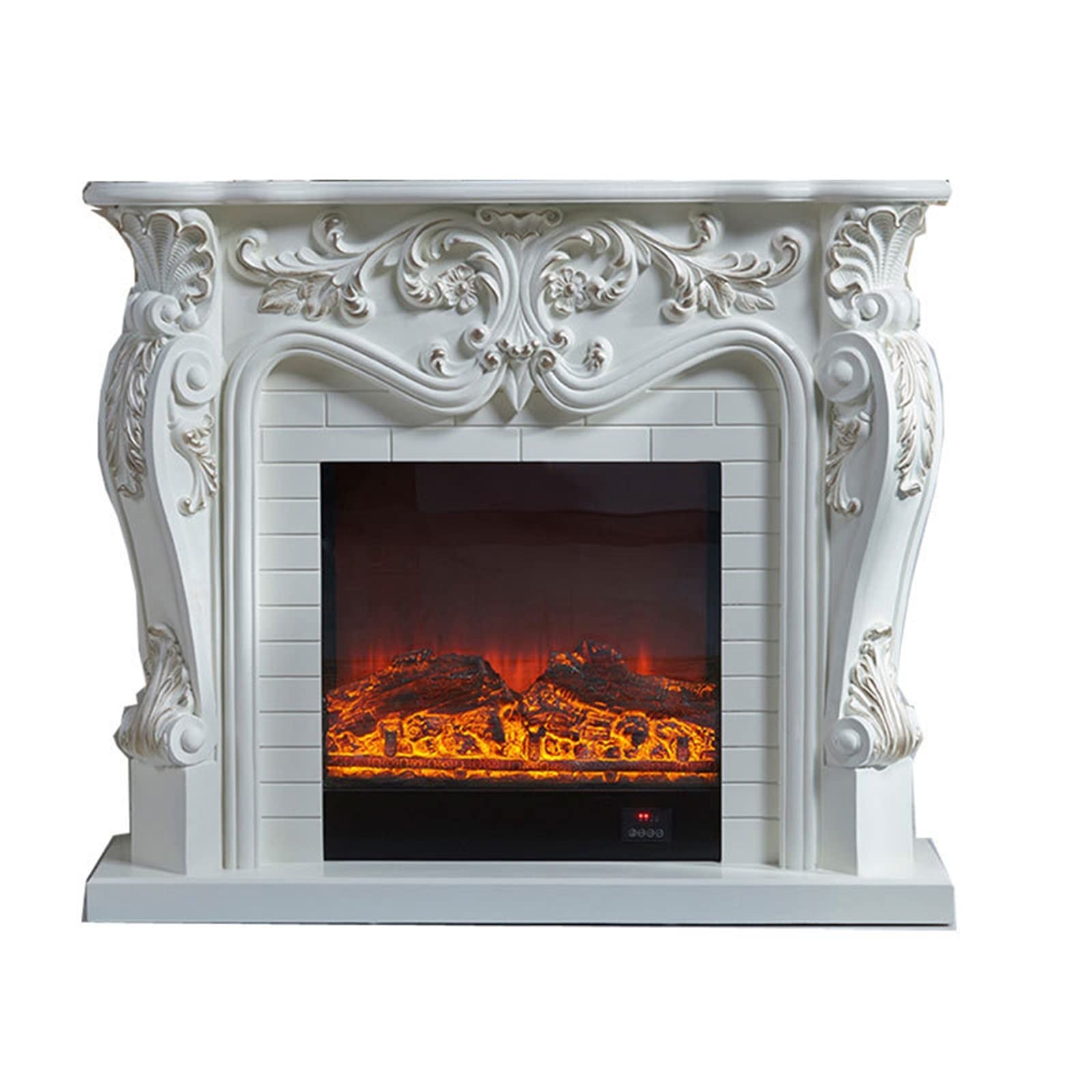 Electric Fireplace Fireplace Set Carved Wood Mantel Electric Firebox Insert Living Room Decor LED Optical Flame Decoration
