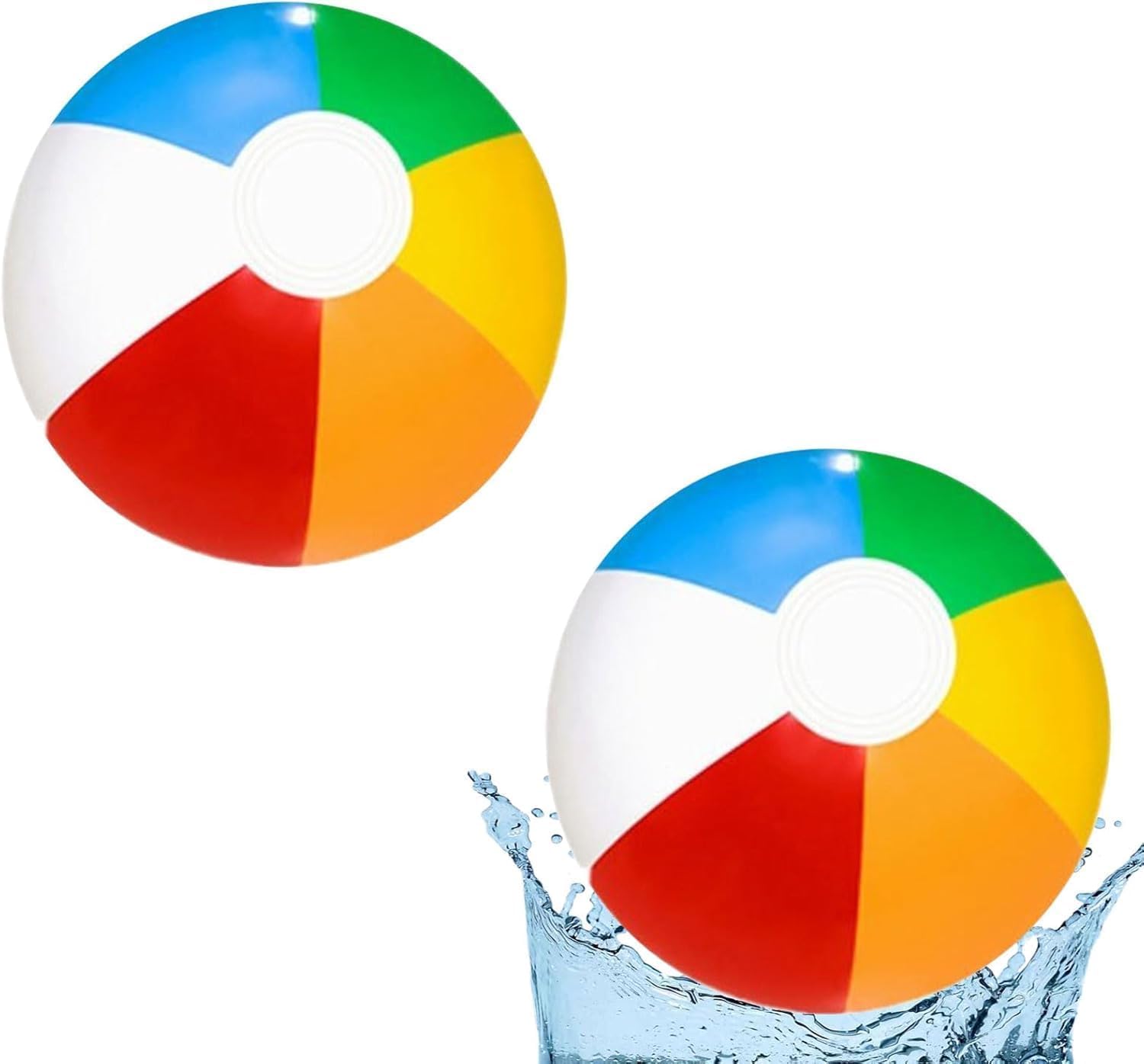 Myluatye 2 Pack Inflatable Beach Ball,30cm Beach Balls,Large Colorful Pool Balls,for Summer Holidays, Beach Games, Swimming Pool Parties