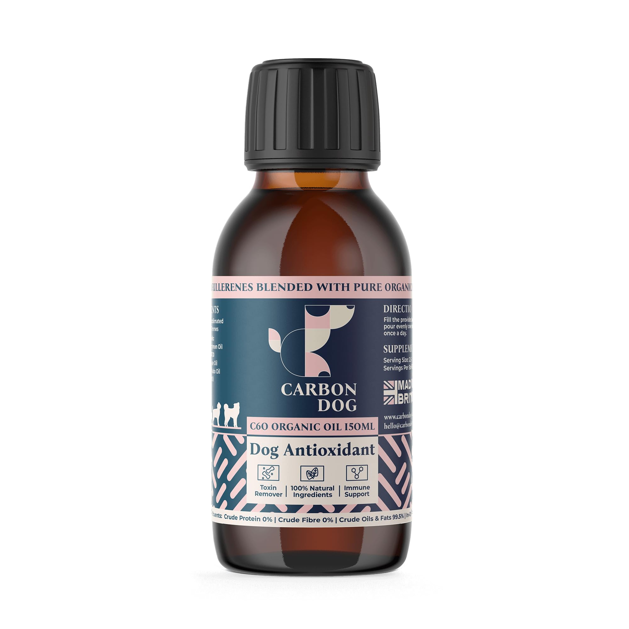 Carbon Dog Daily Support Dog Supplement 150ml | Specially Formulated Supplements for Adult Dogs | For Balance, Vitality & Long Term Health | 100% Natural | With Salmon Oil and Coconut Oil for Dogs
