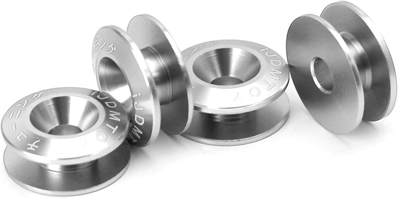 iJDMTOY Universal Fit Silver Finish JDM Quick Release Fastener Kit Compatible With Car Bumper Trunk Fender Hatch Lid