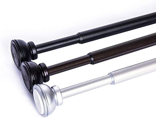 Miniatura 13 de KXLife Paquete de 2 barras de cortina de tensión de resorte, barra decorativa de tensión de 1/2 pulgada para ventana, barra de café bronce, (22-36)