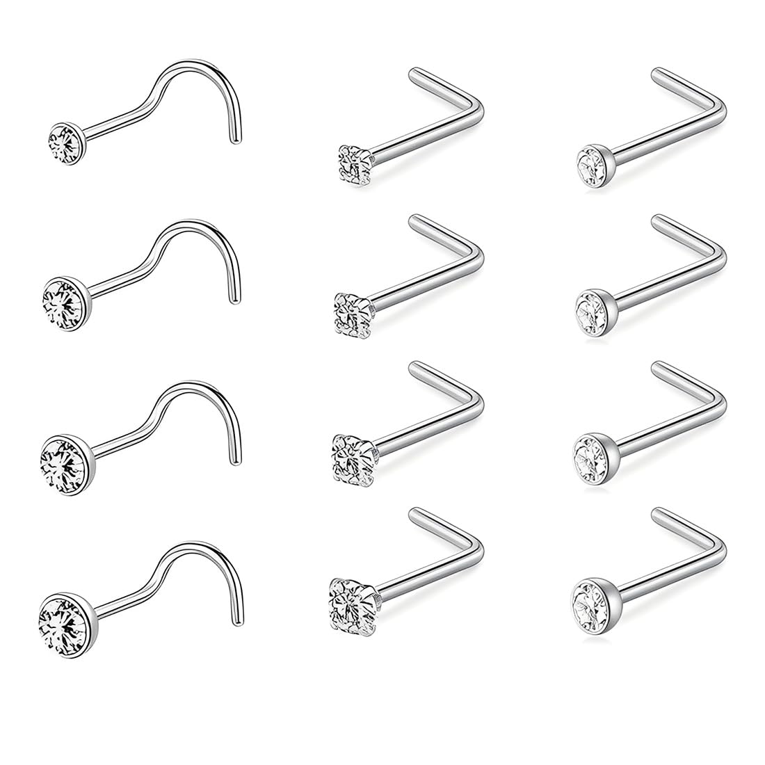 JEYORZY 12 Piezas Piercing Nariz para Mujeres Hombres, Narizs Anillo Piercing Joyería, Piercing Nariz Acero Quirurgico Pirsin Nariz Pendientes Nariz Piercings Nariz Falso Traje unisexo — view 7