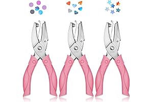 3 Pieces Handheld Hole Paper Punch Metal Single Hole Paper Punch Punchers with Soft Grip