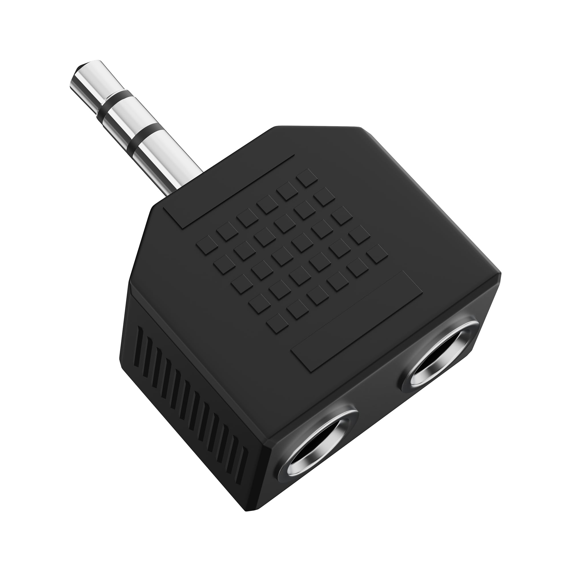 HDSupply Audio Splitter, 3.5 mm Aux Y Adapter for Two Headphones, Double Plug Stereo 3 Pin, Splitter for Headphones, Mobile Phone, Smartphone, Tablet, PC, Laptop, Black