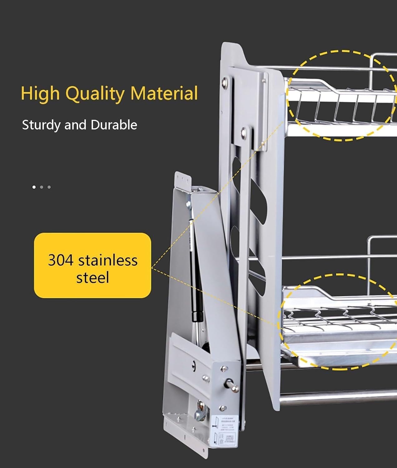Scaffale scorrevole a parete resistente, regolabile, estraibile per mobili da cucina, soluzione salvaspazio per riporre oggetti, design facile da estrarre