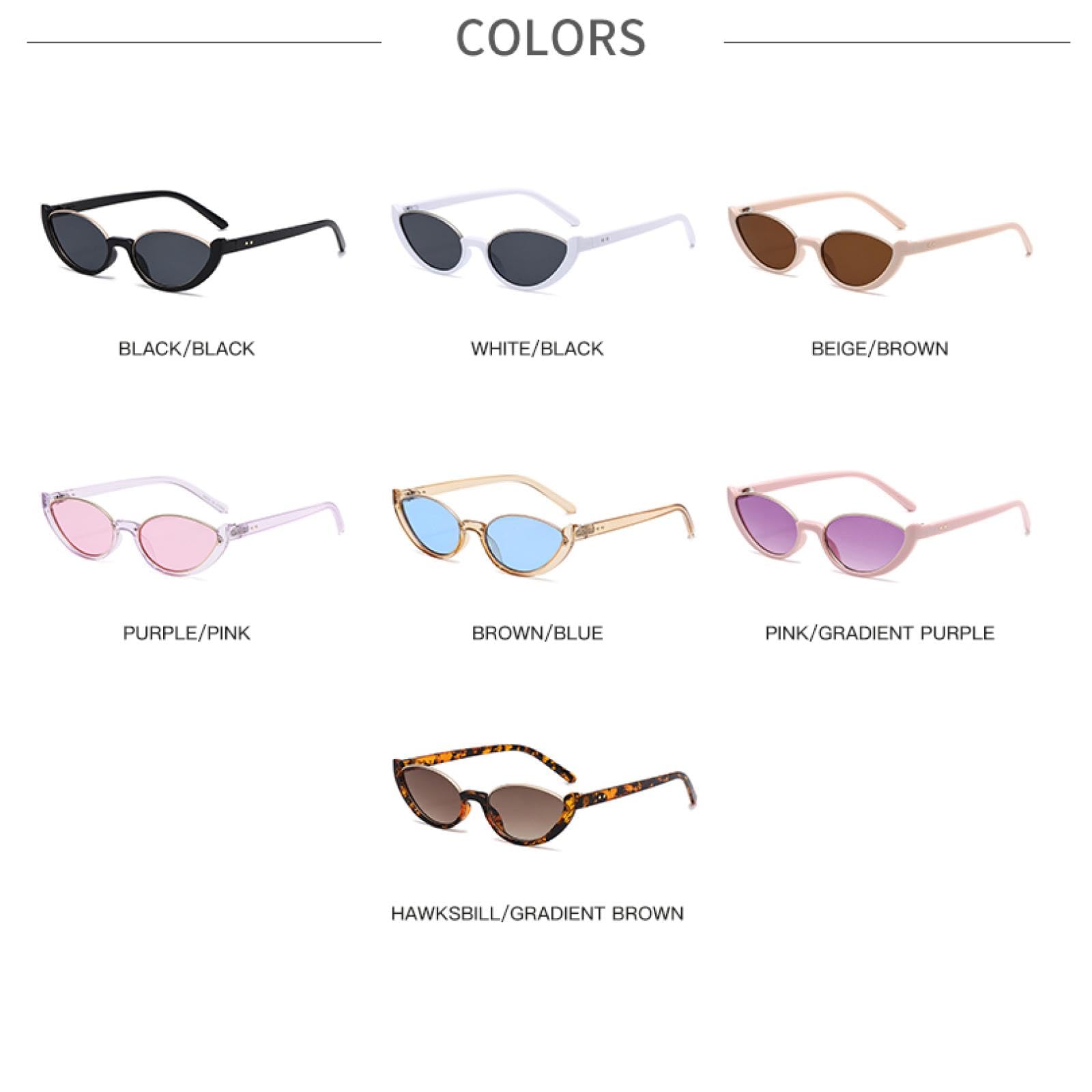 Gafas de sol con protección UV400 | Ojo de gato pequeño ovalado | Para hombre y mujer, ideal para deportes al aire libre y conducción