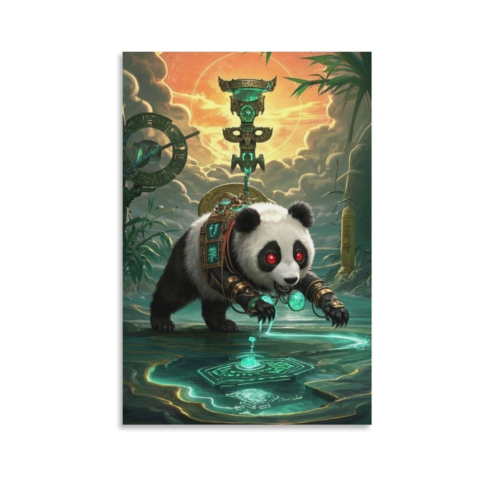 ESPLJQRYX Panda Poster Artwork Giclee Canvas Prints Modern Canvas Wall Art Picture Wall Hanging for Bathroom Wall Decor 20x30inch(50x75cm)