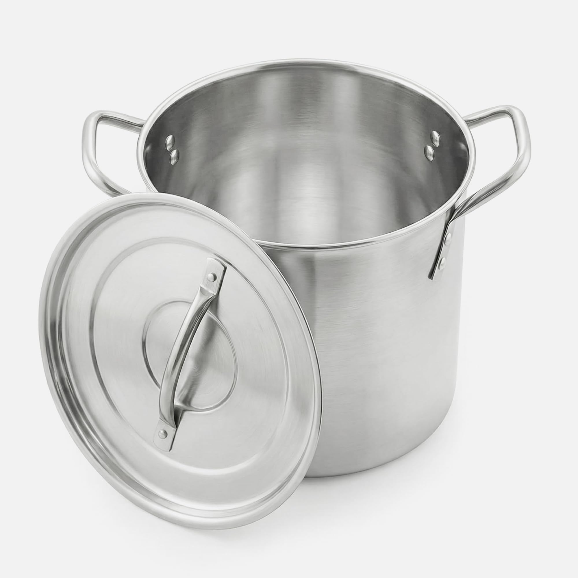 Winsome Stainless Steel Stock Pot with Lid - 11 Liters - Bottom Deep Stew Sauce Soup Pasta Cooking Pot Home Brew Boiling Pot Set