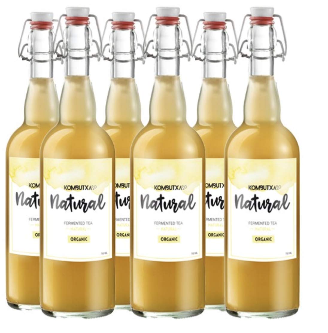 Mūn Ferments Té Kombucha Pack Natural 6x750ml - Bebida Ecológica Bio Fermentada Con Té Verde - Con Probióticos Naturales - Sin Azúcar Y Baja En Calorías - Libre de Gluten