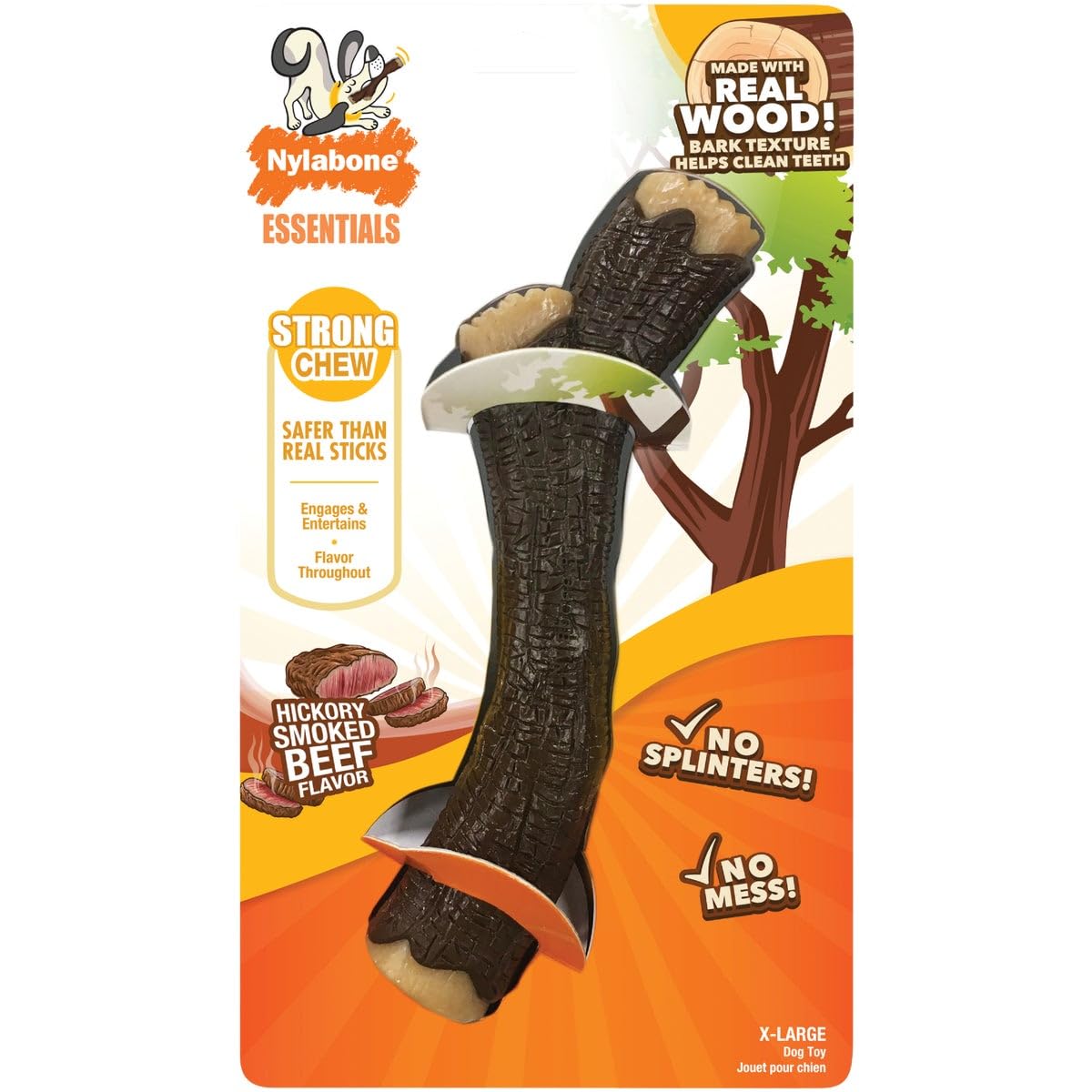Nylabone Kauspielzeug aus Echtholz, stark