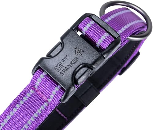 Miniatura 4 de EXCELLENT ELITE SPANKER Collar reflectante para perro, clásico, suave, acolchado, de nailon transpirable, ajustable, con hebilla de liberación