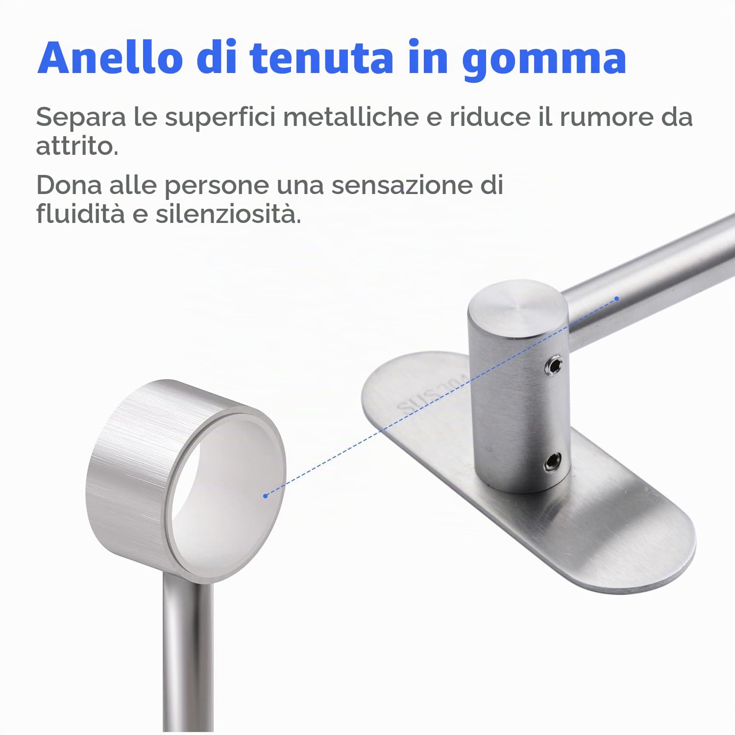 Porta Utensili da Cucina in Acciaio Inox con 12 Ganci Nessuna Perforazione, Nichel Spazzolato