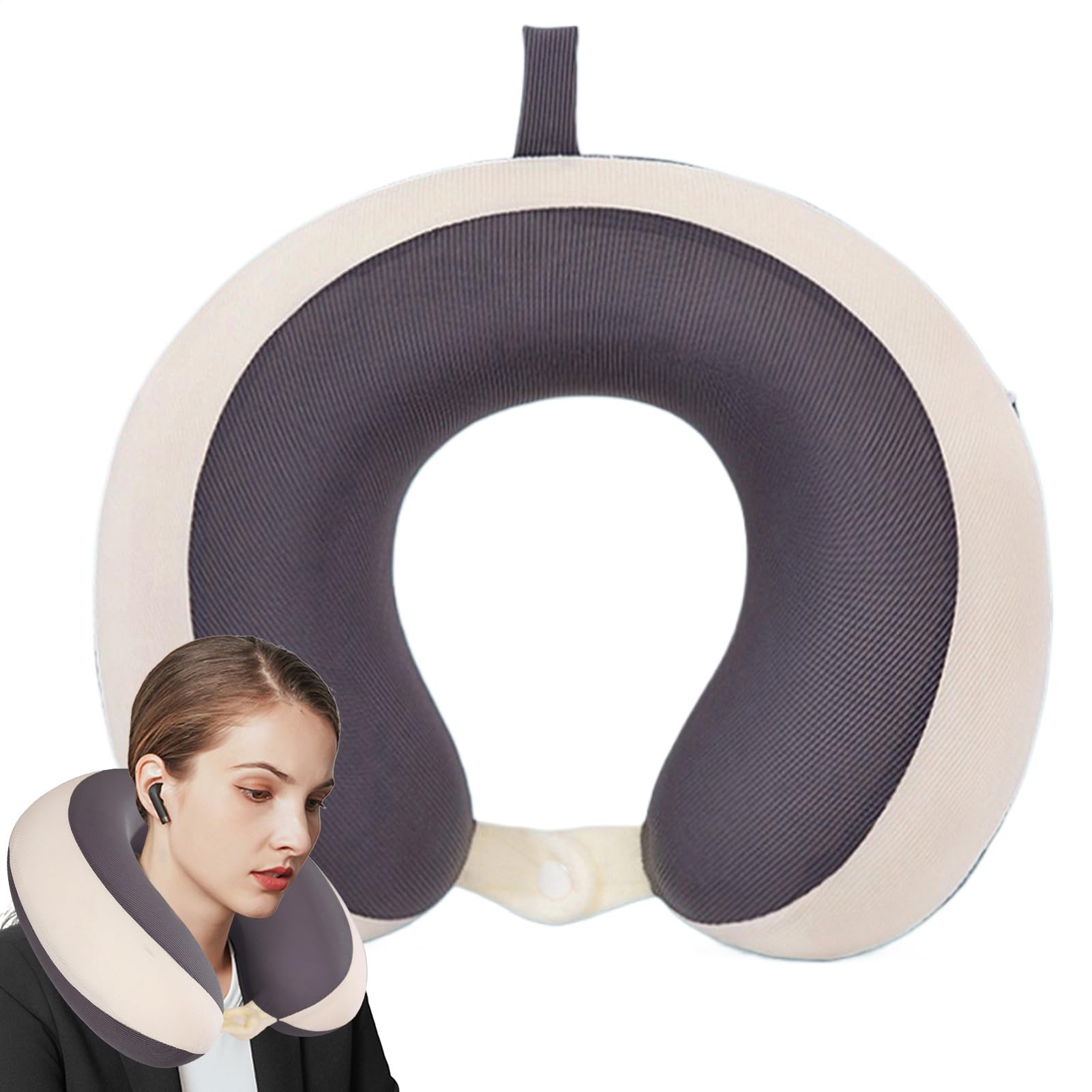 Cuscino da Viaggio Seta Ghiaccio Ergonomico Traspirante Rinfrescante | Cuscino da viaggio a forma di U per aereo Campeggio, Affari, , Uomini, Donne, Adulti, Famiglia,