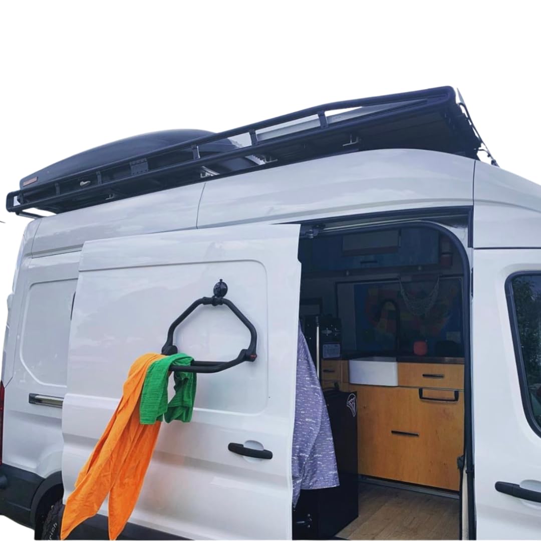 Malo'o RV/Van/Boot DryRack mit Saugnapf – Tragbares Abtropfgestell für Neoprenanzüge, Handtücher & Campingausrüstung – 2 Stangen für schnelleren Luftstrom – zusammenklappbares, kratzfreies Design