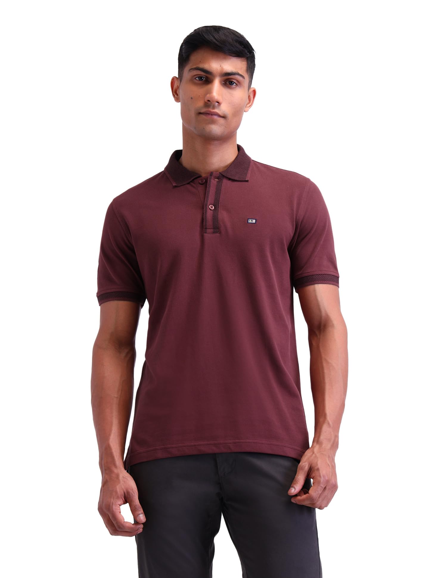 arrow sports Men's Red Solid Polo Collar Half Sleeve Casual Cotton Regular Fit Polo Shirt-picture-20