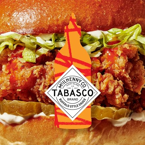 Image of TABASCO Brand Buffalo Style Sauce, Medium Hot Sauce, Easy-to-Squeeze Bottle, Thick & Tangy, Five Simple Ingredients, Great on Chicken Party Wings & More, 8.6 Fl Oz (Pack of 1)