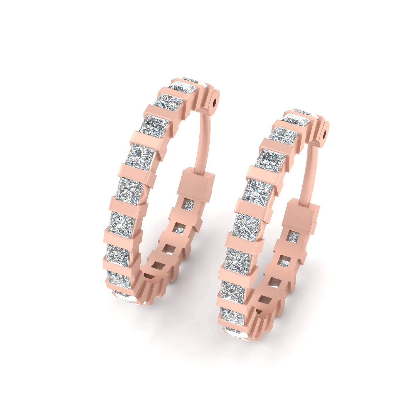 Regalo para ella: pendientes de aro con diamante sintético 7