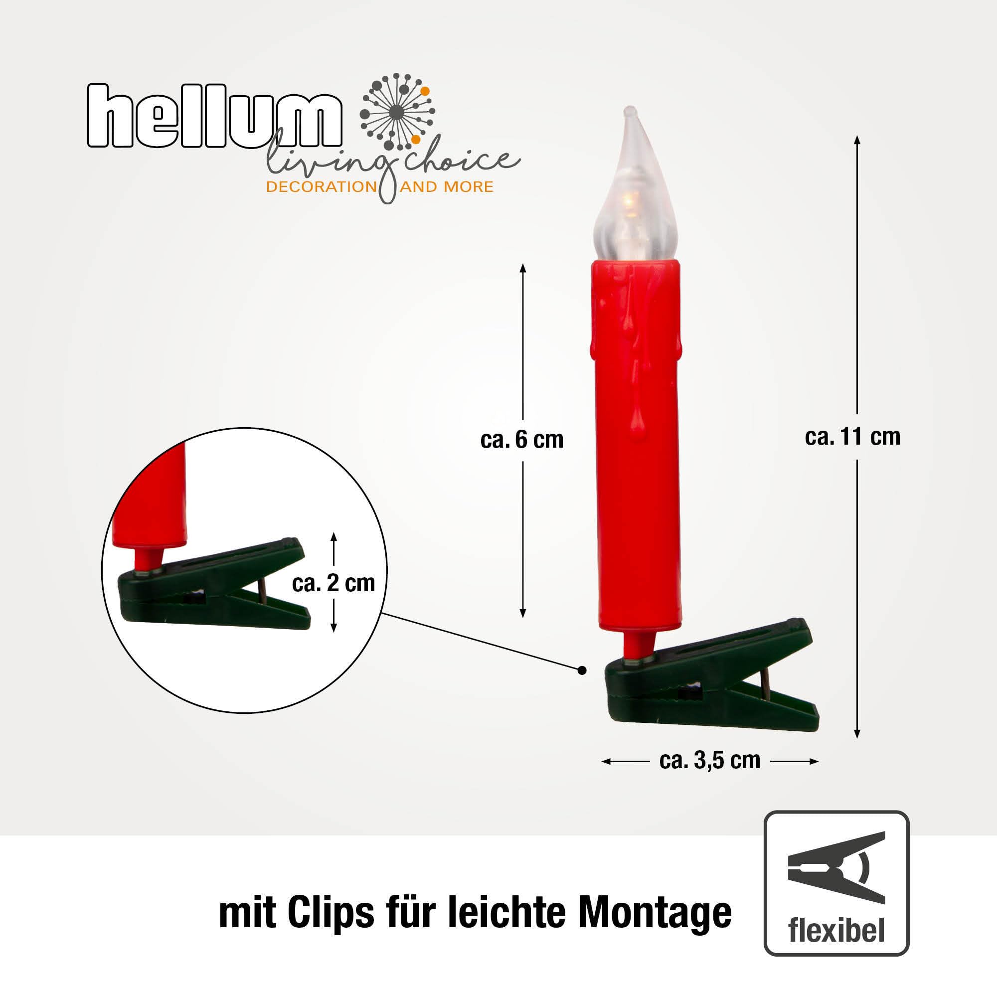 Hellum 151718 Guirlande lumineuse à 30 LED blanc chaud pour sapin de Noël intérieur 8,7 m éclairée + 2 câbles de 1,5 m Vert