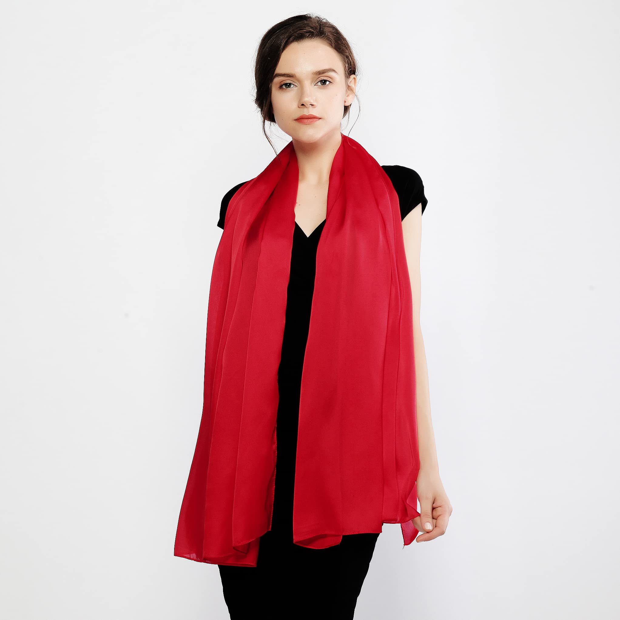 RIIQIICHY Foulard Sciarpa Seta Donna Pashmina Stola Scialle Cerimonia Abito da Sera Elegante Sposa