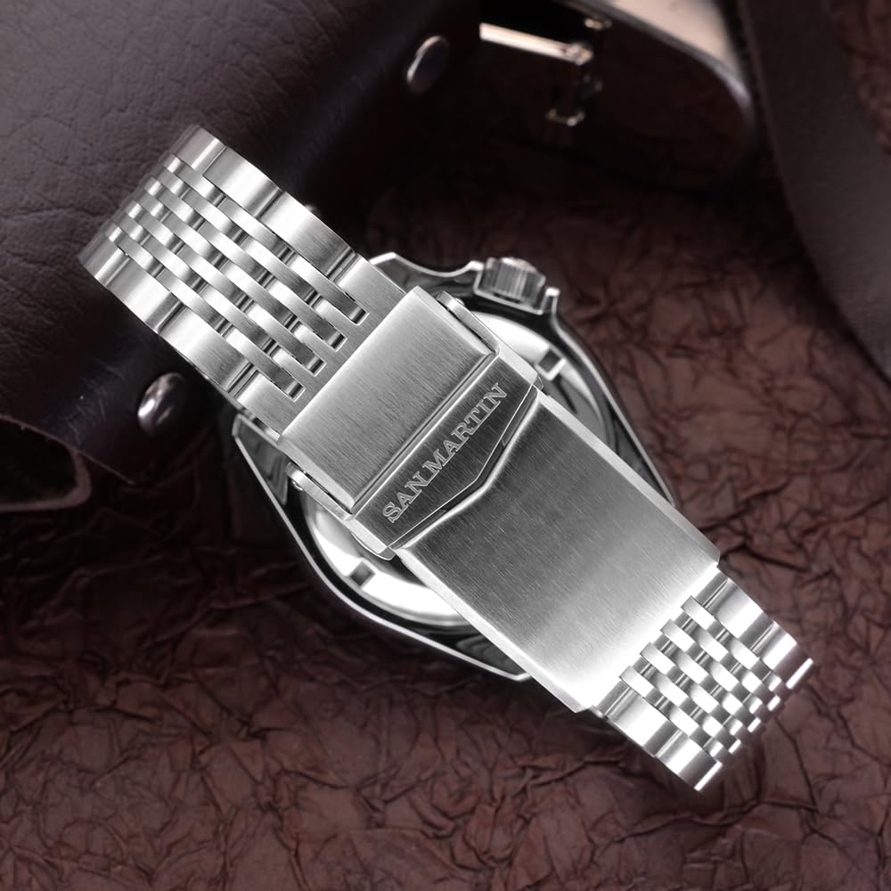 NC San Martin SN046G Edelstahl Taucheruhren NH35 Mov't Mechanische Uhr C3 Super leuchtendes Armband Saphirglas 200m wasserdichte Armbanduhr