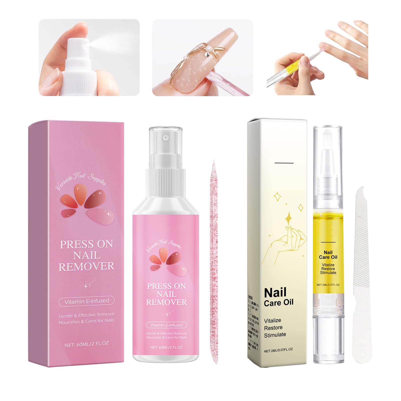 Nail Care Oil and Nail Remover, Solvente per Unghie E Olio per Unghie per La Cura Delle Unghie, Per Rimuovere Le Unghie in Gel Facilmente, Leviga E Rinforza Le Unghie Nutrienti
