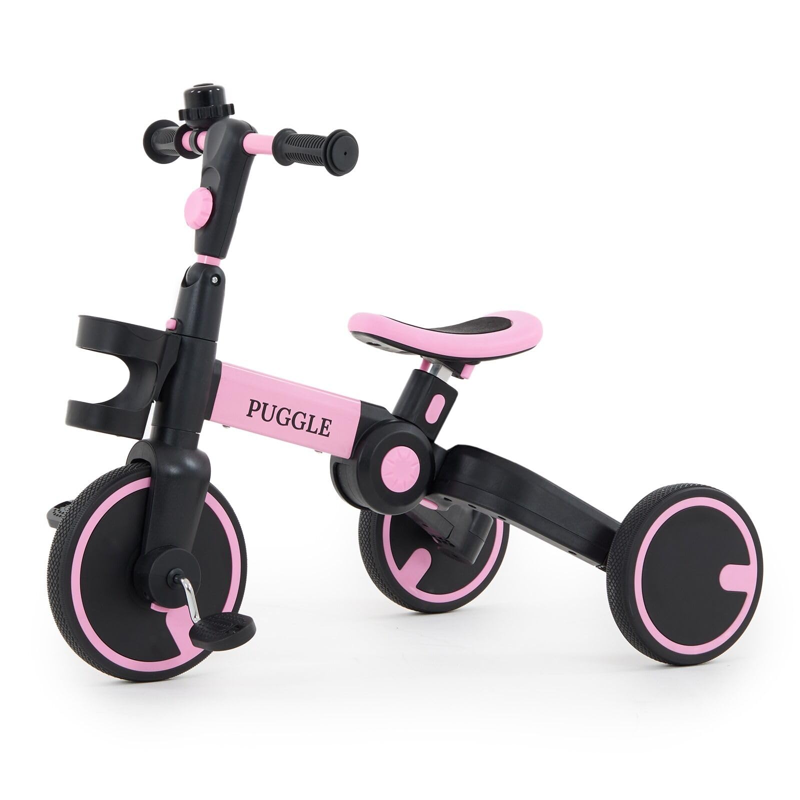 Puggle 2-in-1 Folding Trike & Balance Bike - Pink (18 Months - 5 Years)