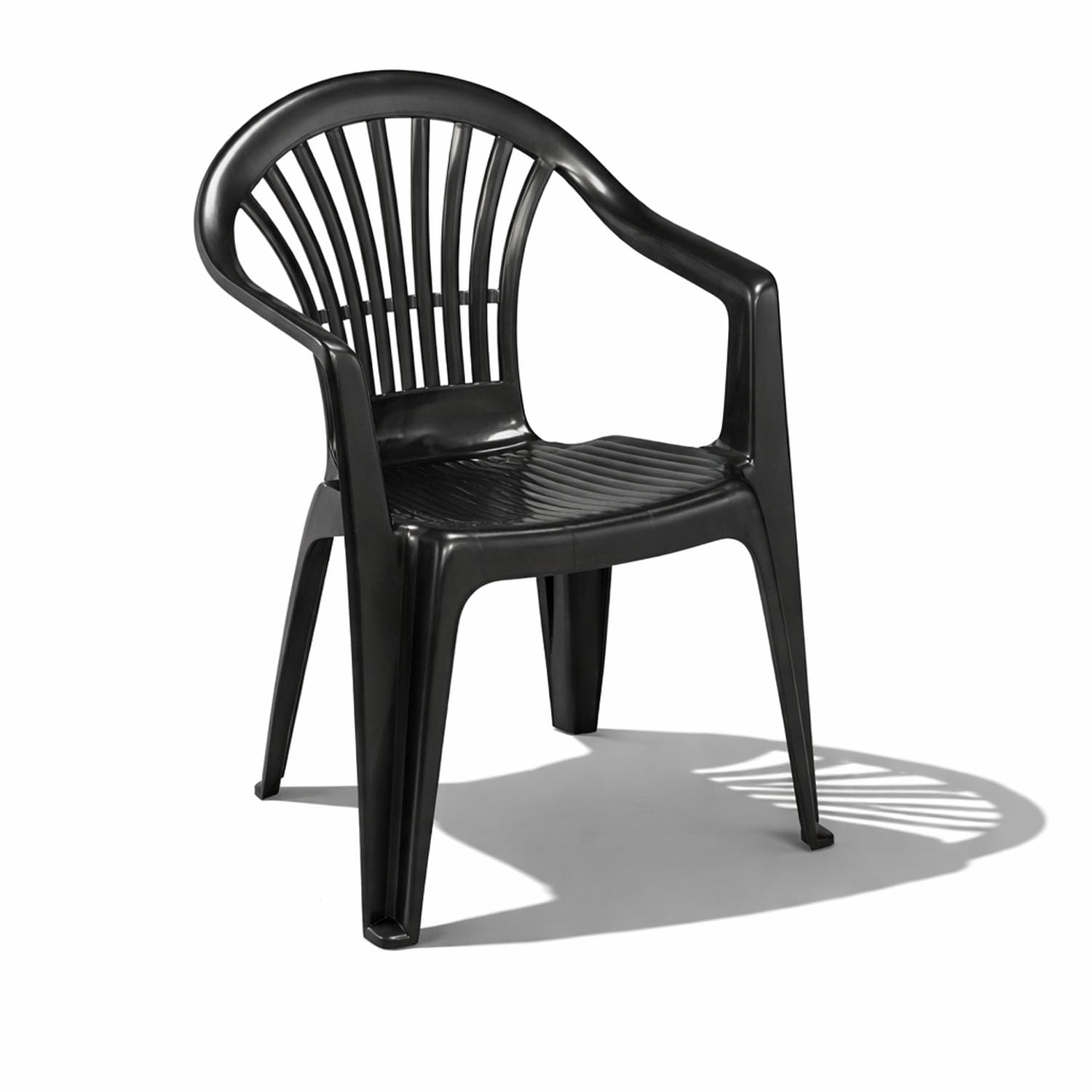 Mojawo 2er Set Stapelstuhl Gartenstuhl Altea Bistrostuhl Gartensessel Balkonstuhl Kunststoff stapelbar Balkonmöbel Gartenmöbel Anthrazit
