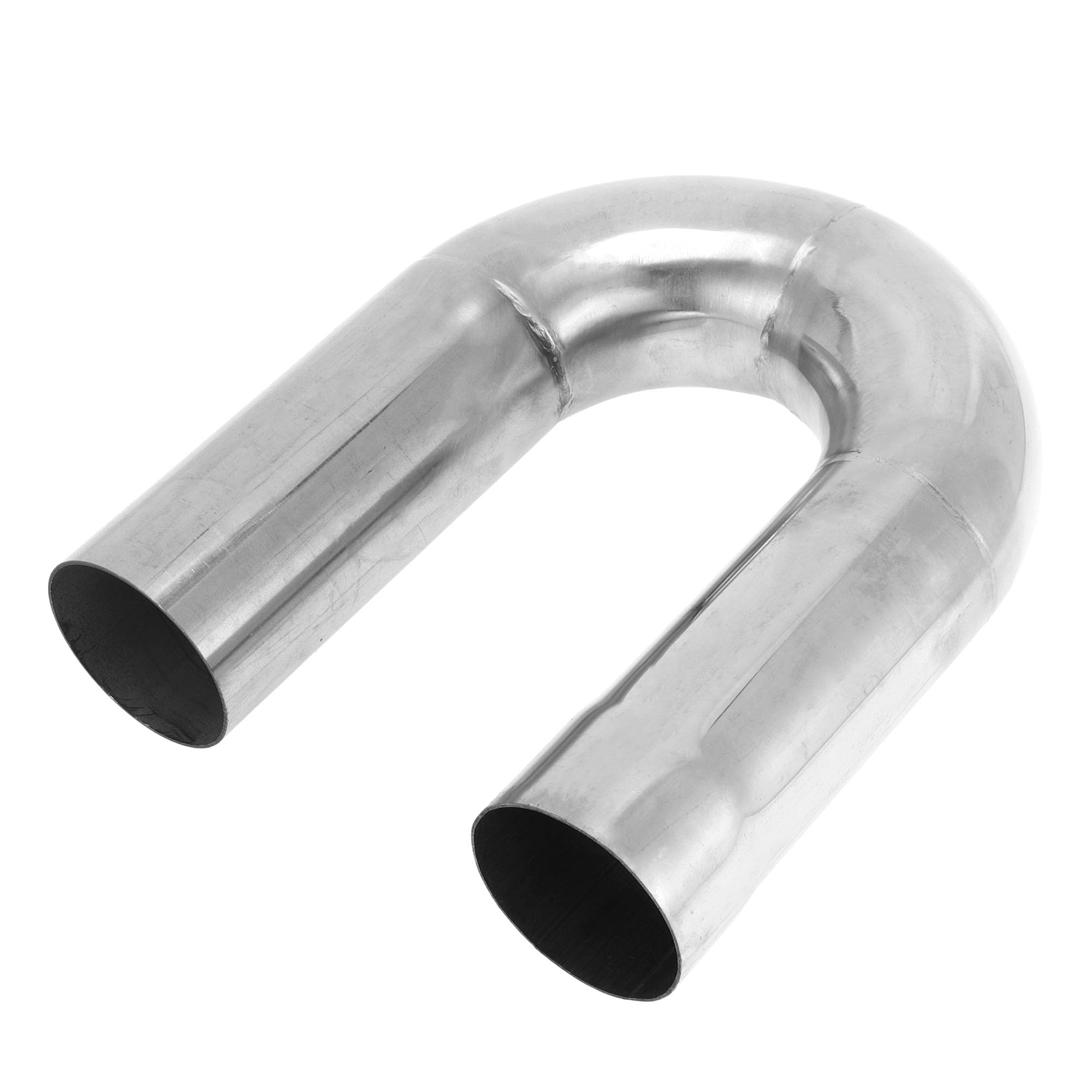 Motoforti Tubo di Scarico a Mandrino a 180 Gradi Tubo di Scarico per Auto Tubo di Tubazione Fai da Te 2" OD 7.87" Lunghezza Gamba Acciaio Inossidabile T304, Tono Argento