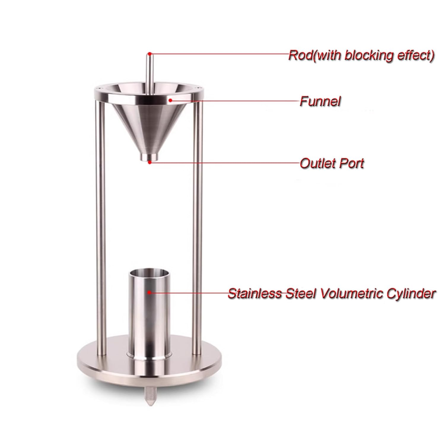 INTBUYING Bulk Density Tester with 100ml Measuring Cup Natural Accumulation Bulk Density Volumeter with Funnel Outlet Diameter 0.5In