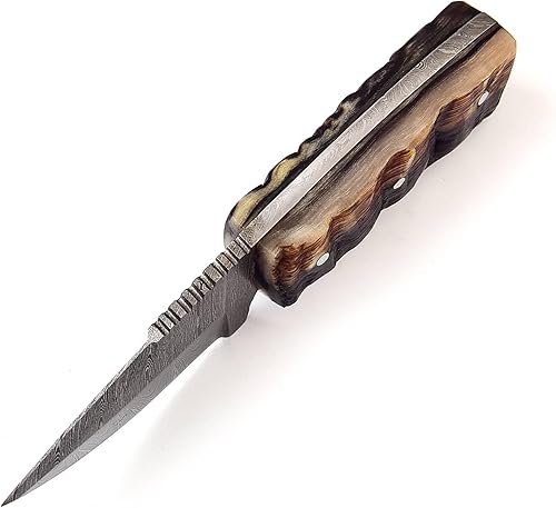 Miniatura 2 de Poshland - Cuchillo BC-69 de acero de Damasco hecho a mano de 5,50 pulgadas